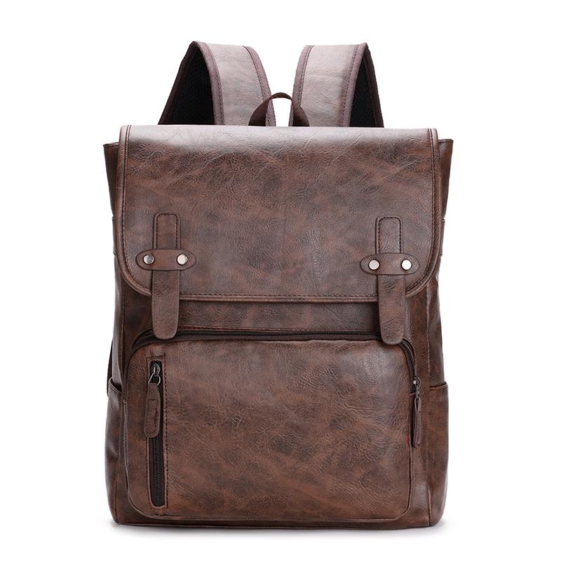 Мужской винтажный мягкий кожаный рюкзак Walnut Heim