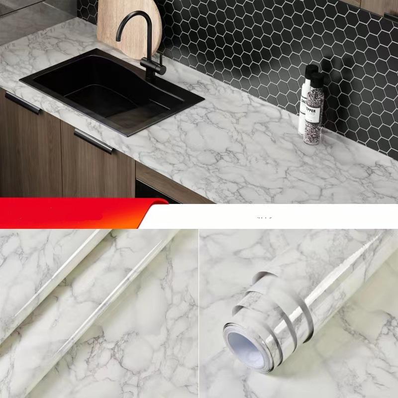 5-метровые обои и обои Мраморные обои ПВХ Винил Водонепроницаемые 3D самоклеящиеся обои для настенного стола Гостиная Домашний декор