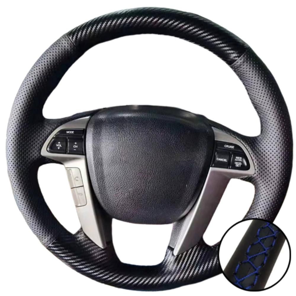 Hand Stitched Non-slip Carbon Fiber Leather Odyssey Pilot Steering Wheel Cover For Honda Accord 8 Car Interior Accessories