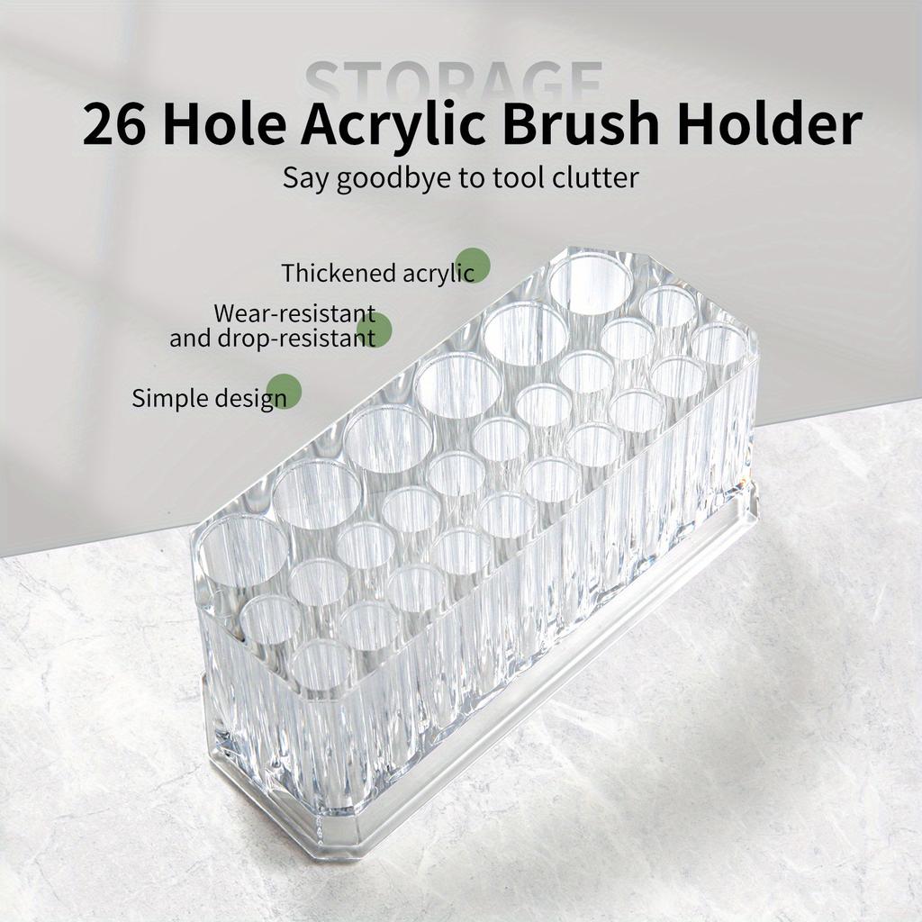 26 Holes Nail Brushes Storage Holder Makeup Brushes Organizer Nail Tools Stand Storage Showing Shelf Pens Display Case