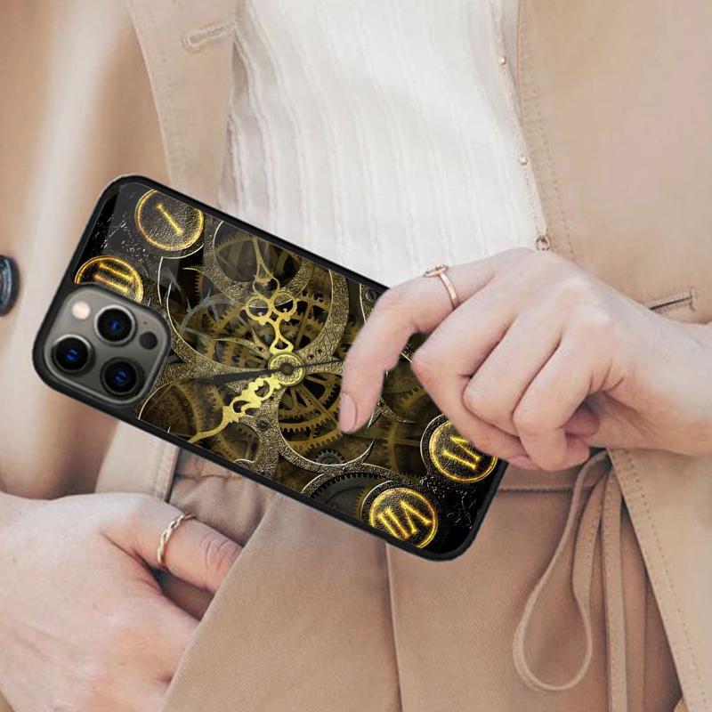 Steampunk Gears Levers Engine Magnetic Phone Case For APPLE iPhone 17 Air 16 14 13 12 Pro Max 15 Plus Wireless MagSafe Cover