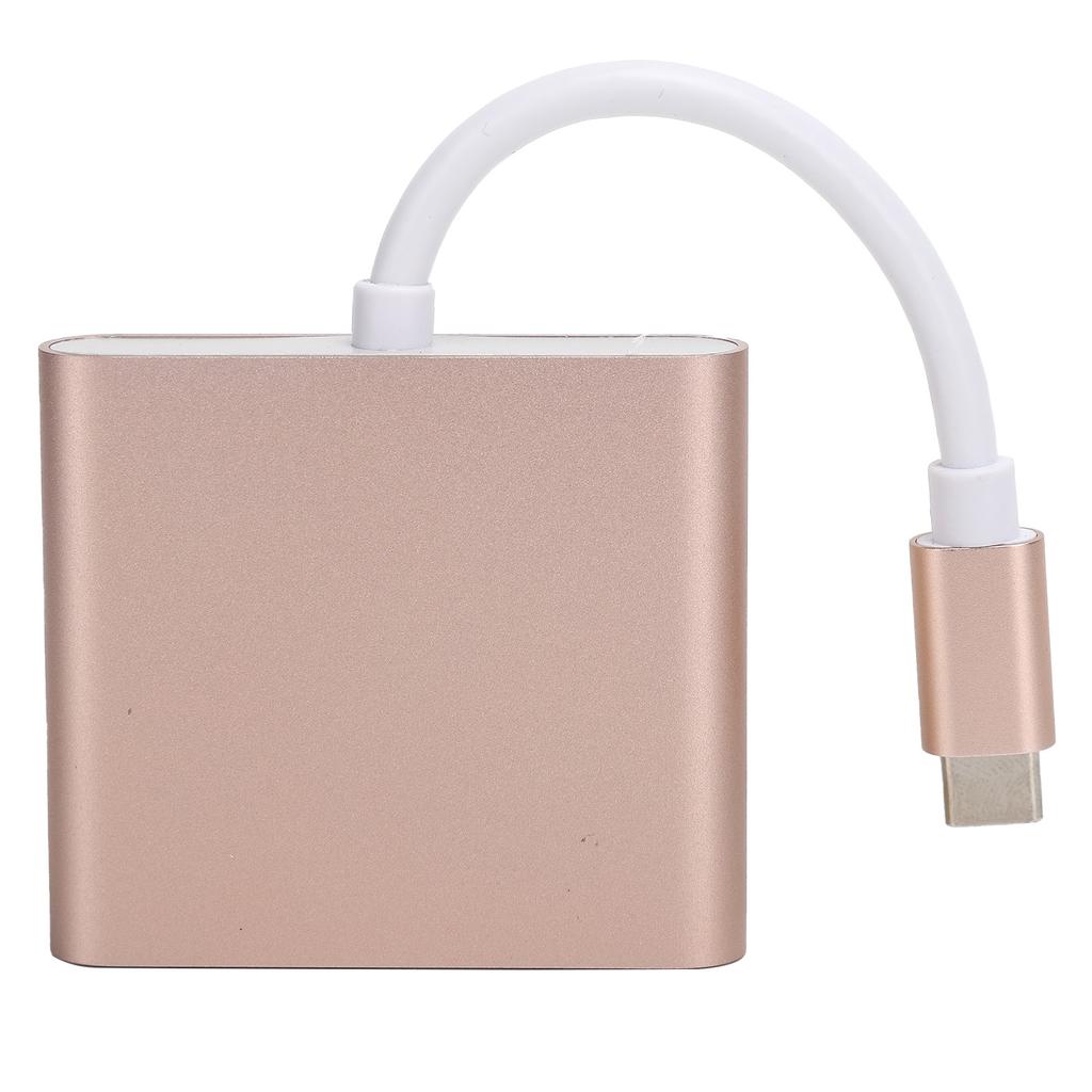 Адаптер USB C 3.1 3 в 1 Конвертер-хаб Док-станция Мультимедийный интерфейс высокой четкости 4K Розовое золото
