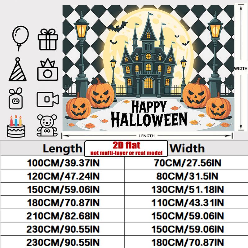 Halloween Backdrop Castle Pumpkin Party Wall Decor