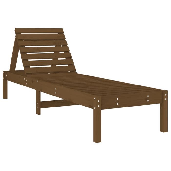 VidaXL Chaise Longue, Siège avec Dossier Réglable, Bain de Soleil, Transat de Jardin Terrasse Balcon, Scandinave, Marron 825071