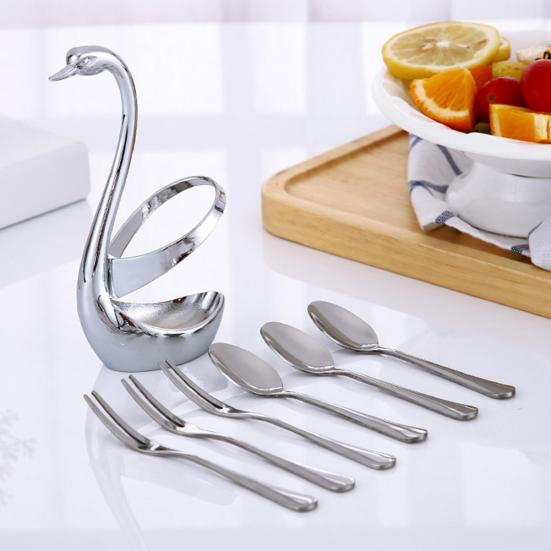 1/7 шт., держатель для хранения посуды в форме лебедя из нержавеющей стали k, столовые приборы для ложки