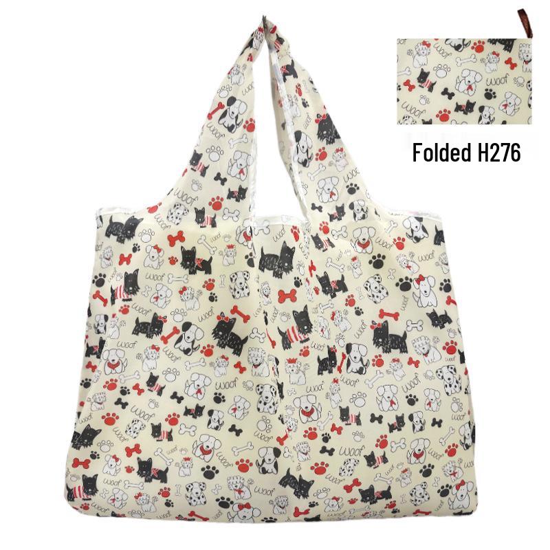 Складная сумка-тоут для продуктов - Большой вместимости, с принтом в юго-восточноазиатском стиле