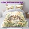 Watercolor animal painting Pattern Bedding,Quilt Set Quilt Cover Pillowcase Home Birthday Gift (1*duvet cover+2*pillowcase,without core)