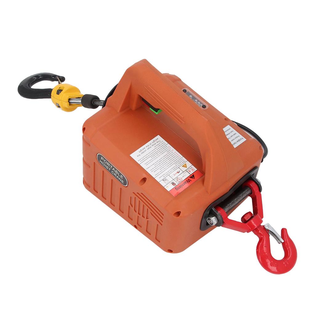 Electric Hoist Winch 3 in 1 1540lbs 1500W Portable Power Crane 7.6m Lifting Traction Towing 4m min for Warehouse