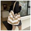 Fashion Stripes Large Capacity Tote Bag Women Shoulder Bag Handbag Shopper Storage Bag