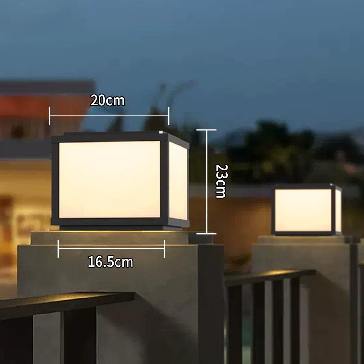 Modern Outdoor IP65 Waterproof Square Gate Fence Garden Post E27 Black Aluminum Villa Courtyard Pillar Light