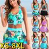 2022 New Sexy Two Piece Swimsuit Tankini Swimwear Women Monokini Summer Swimsuit Loose Swim Skirt Ladies High Waist Bathing Suit