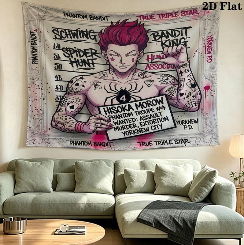 Настенный гобелен Hunter X Hunter Эстетичный настенный подвесной тканевый плед Декоративные гобелены для спальни гостиной Домашний декор