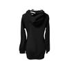 Women Fashion Solid Sweatshirt Pocket Stripe Turtleneck Hooded Long Sleeve Top