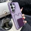 KEYSION Чехол-кошелек с держателем для карт для Samsung Galaxy S23 S24 S25 S26 Ultra 5G S26+ Прозрачный с блестками Подставка Противоударный Чехол
