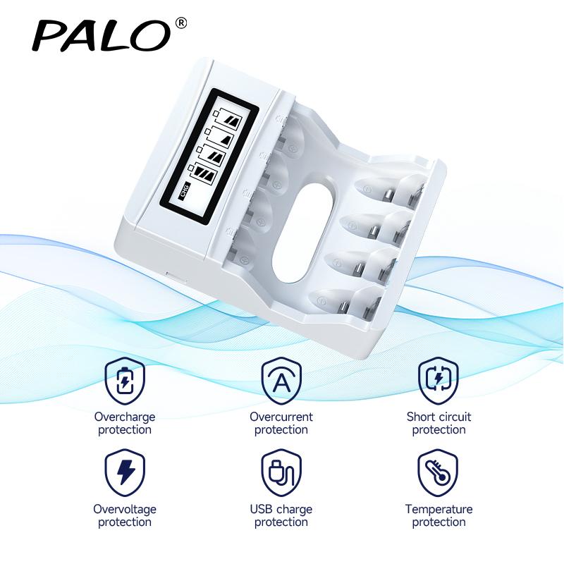 Интеллектуальный ЖК-дисплей. Зарядное устройство для аккумуляторов типа AA/AAA для Ni-Cd Ni-Mh аккумуляторов 1,2 В. Многофункциональное зарядное устройство с USB-входом.