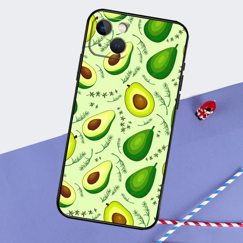 Avocado Collage Phone Case For iPhone 16 15 Pro Max 12 13 Mini 11 14 Pro Max XR 16 15 Plus 16e Cover Coque