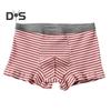 Men Boxer Underwear with U-Convex Design 3D Fit Comfortable Elastic Waistband Horizontal Stripes Shorts Panties