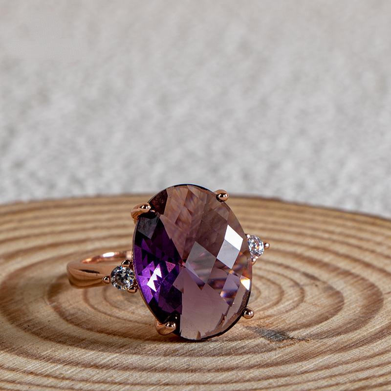 BELLA BOX Новое роскошное модное фиолетовое кольцо овальной формы для женщин, очаровательные ювелирные изделия на свадьбу и помолвку, новые модные