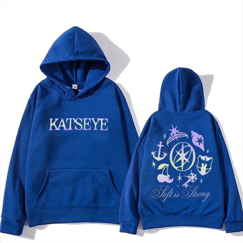 KATSEYE Soft Is Strong Print Hoodie Double Sided Graphic Hooded Sweatshirt Kpop Fans Streetwear Long Sleeve Pullover Tops Unisex