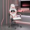 VidaXL Gaming Chair with Footrest Swivel Computer Chair Armchair Ergonomic Office Seat Interior White and 349564