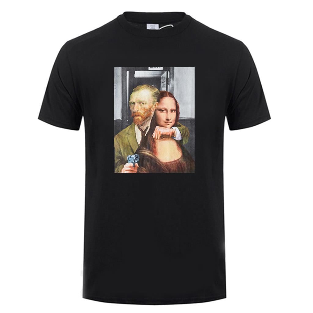 New Novelty Punk Unisex Gunner Mona Lisa T Shirts TShirt Hip Hop Skateboard Street TShirts Tee Top Funny