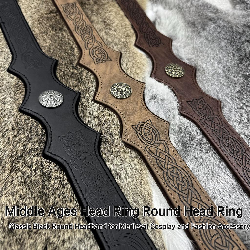 Medieval Headband Vintage Cosplay Viking Embossed Hairband for Men Cosplay Supplies Headband for Photoshoots and Stage