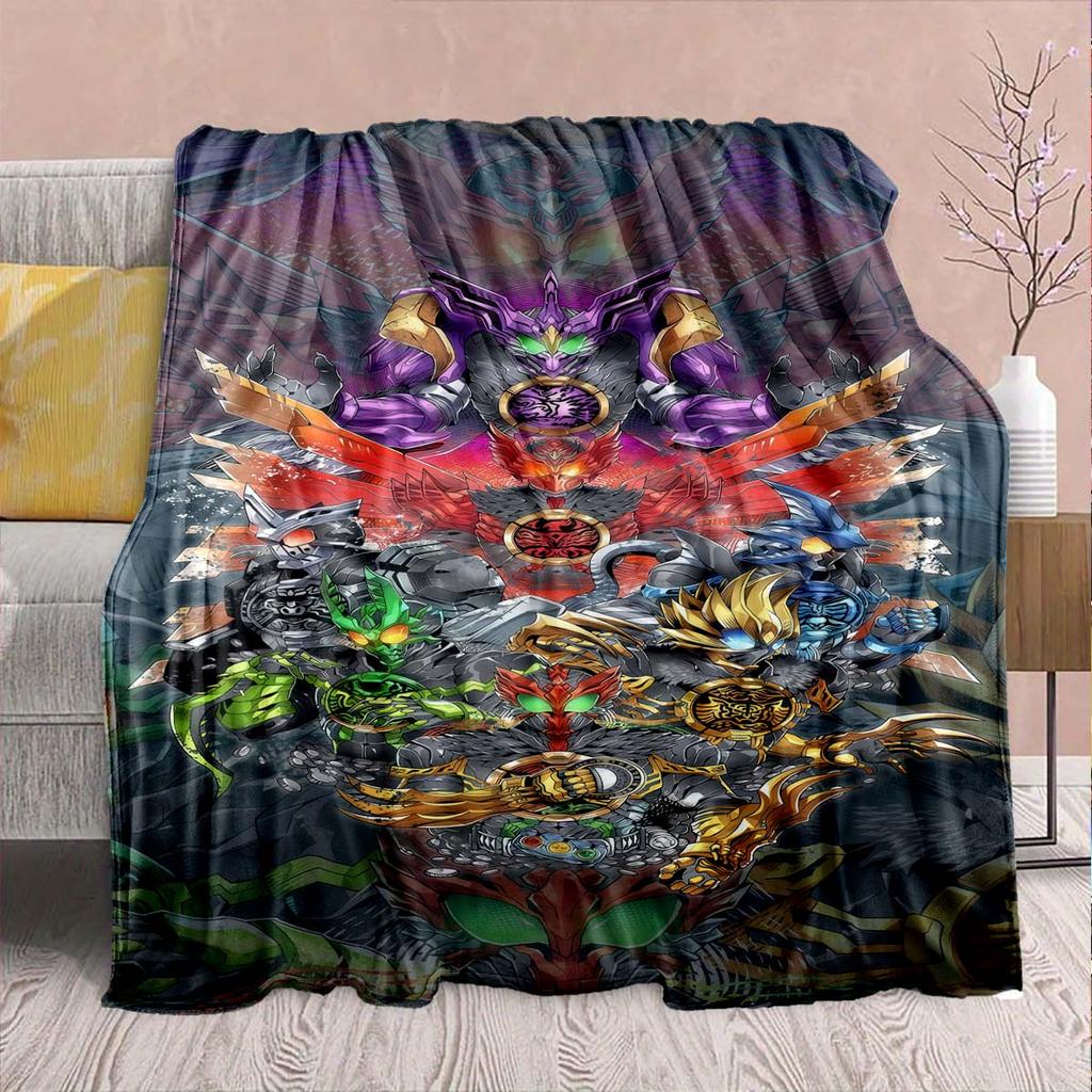 Фланелевое одеяло Kamen Rider – Мягкое, теплое, идеально подходит для диванов, постельного белья, кемпинга, путешествий, офиса и домашнего декора – QJY