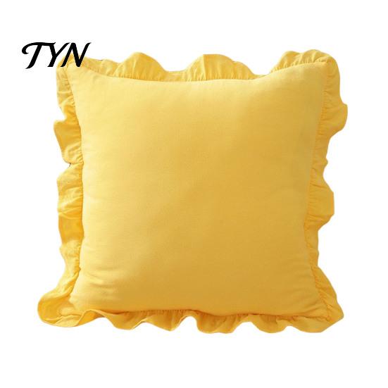 Modern Minimalist Cushion Covers Ruffle Throw Pillow Cover, Cotton Plaid Case with Frill Edge, 18x18 Living Room Home Accessories Inch 20x12