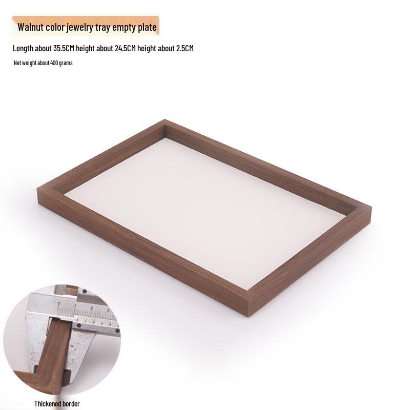 Шкатулка для украшений из орехового дерева с белой кожей и крышкой, пыленепроницаемое хранилище для серег, колец, ожерелий и браслетов.