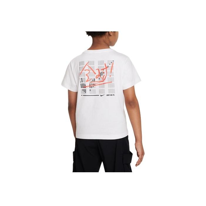 Nike Футболка с коротким рукавом и круглым вырезом, с принтом G Cel Graphic Print, детские топы белого цвета FQ0722-100
