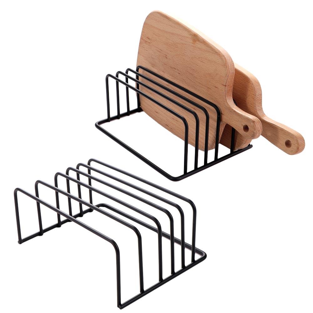 Bolded Chopping Board Organizer Iron Art Dish Holder Cutting Board Storage Shelf Pot Lid Rack Tray