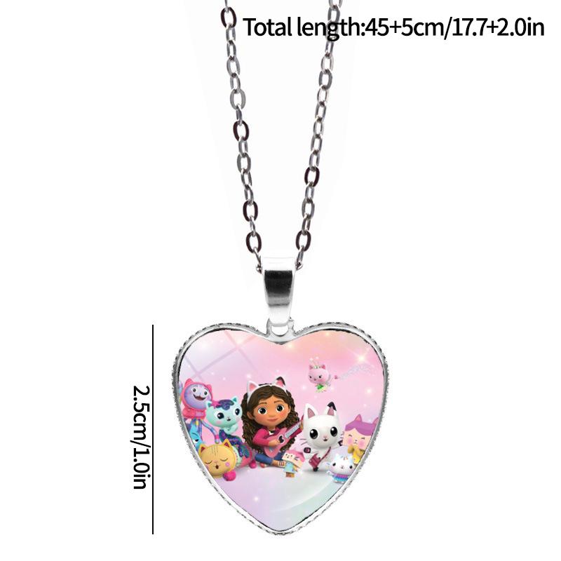 1/2Pcs Cute Gabby Dollhouse Beaded Bracelet Heart Shape Necklace Anime Figure Bracelets Choker Birthday Fans Gift Party Favor