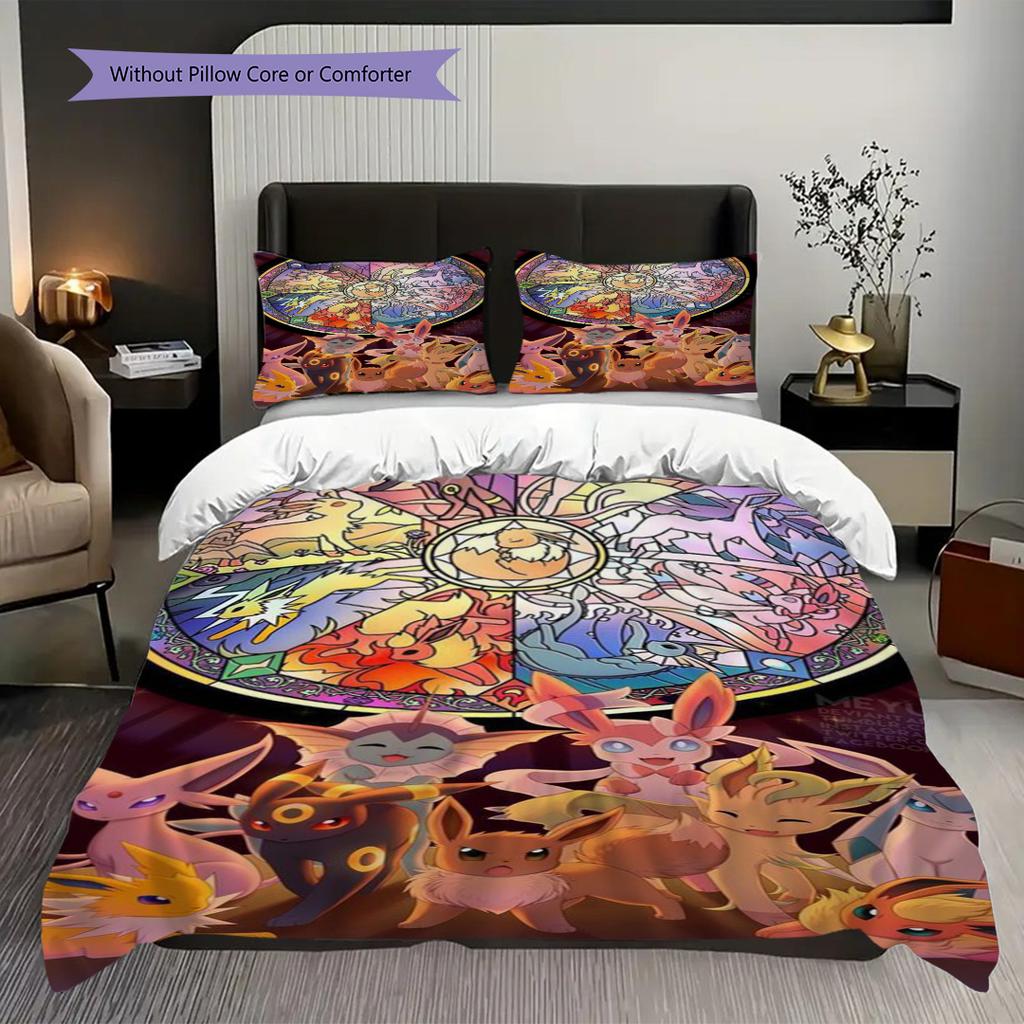 Evolutionary Eeveelutions Pokmon Collage Bedding 1 Duvet Cover 2 Pillowcase Without Core Christmas Birthday Gift