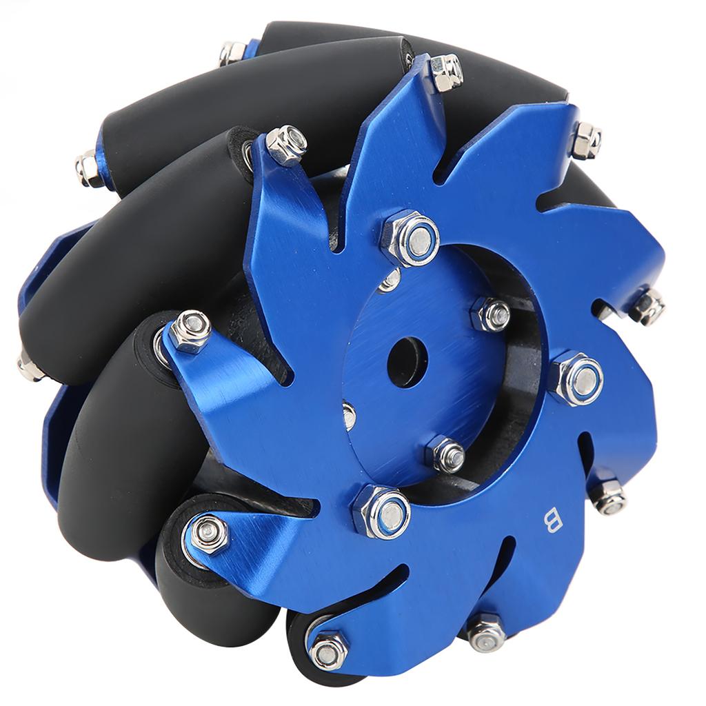 4in Mecanum Wheel Left Aluminum with TPU Rubber Rollers Industrial Robot Accessories