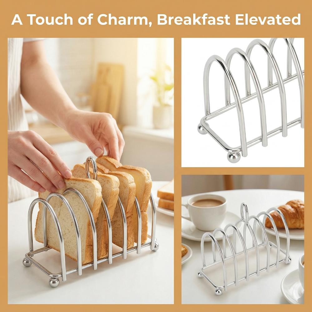 Easy To Clean Bread Rack Durable Bread Holder Carry Stand Toast Rack Kitchen Organizer