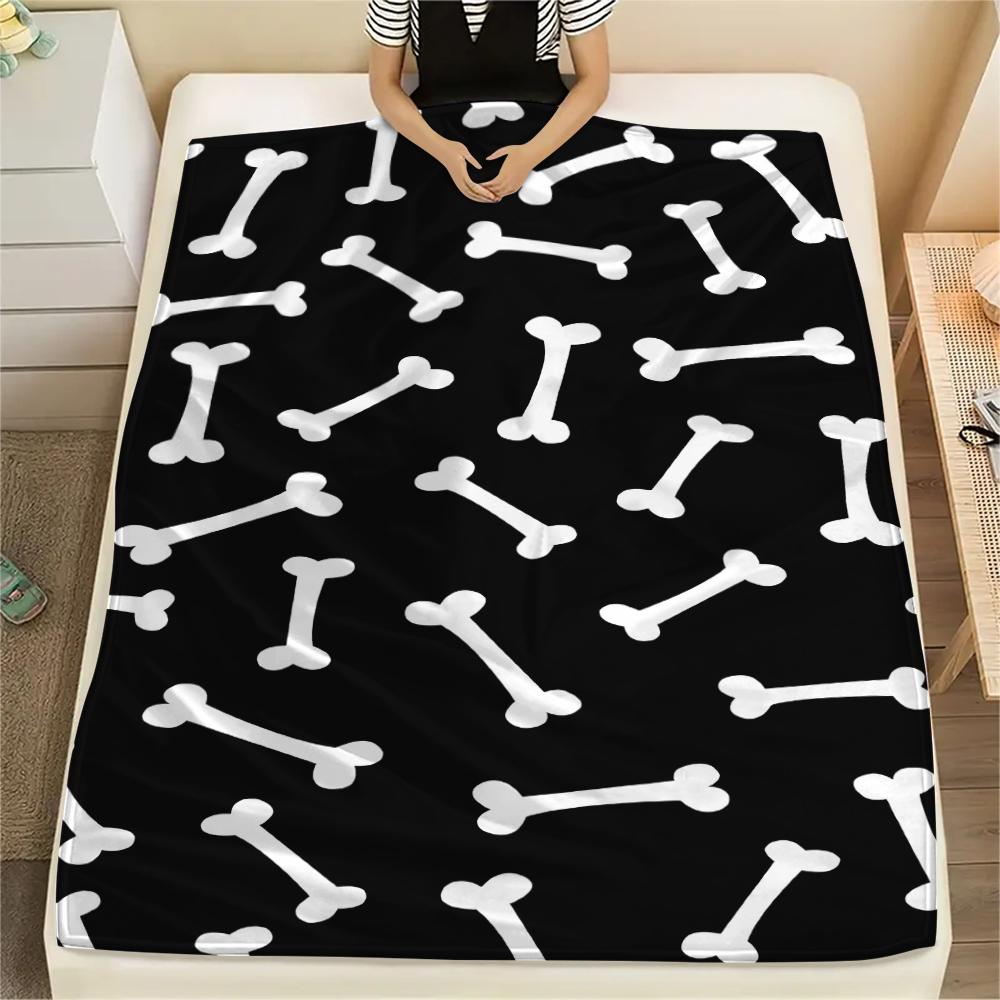 Cute puppy element Print Flannel Blanket,High quality Comfortable for All Seasons,Home Decor,Warmth and Comfort,Perfect for Christmas Gifts