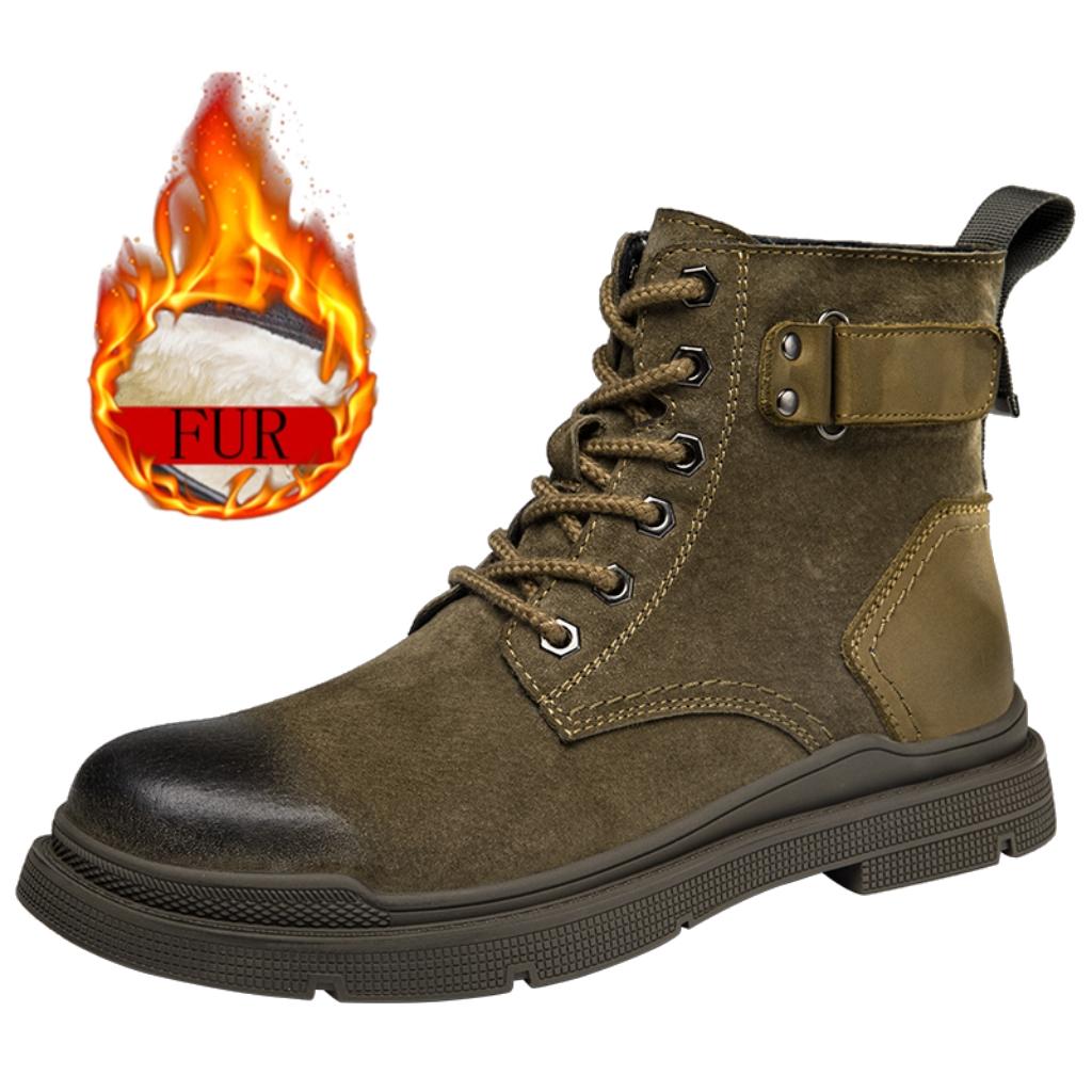 100% натуральная кожа мужские ботинки на шнуровке дышащая обувь с высоким верхом повседневная мужская зимняя обувь осенние зимние ботинки ботинки для пустыни