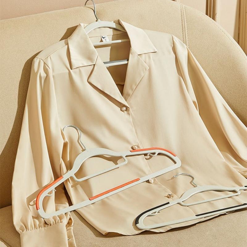 10 шт. Разные цвета Горячая распродажа Пластиковые вешалки Нескользящие Экономия места для одежды Вешалка для одежды Без следов для Супермаркета и Дома