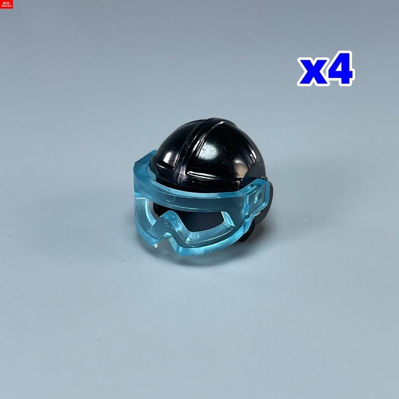 MOC Bricks 30170 30171 Pilot helmet Headgear Visor goggles 4cm Figure Wear DIY Building Blocks Toys Birthday Gifts