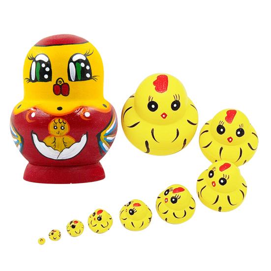 1 набор милых матрешек с дизайном животных, десять слоев, мультяшный цыпленок, игрушка-матрешка для ребенка