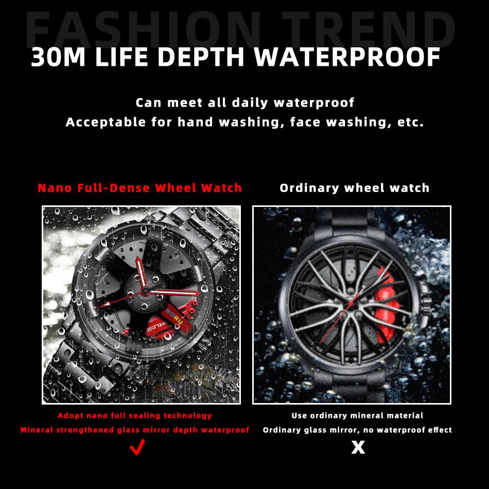 Повседневные мужские часы из нержавеющей стали Модные деловые мужские часы Спортивные часы Индивидуальные часы Кварцевые часы Автомобильные часы Hub