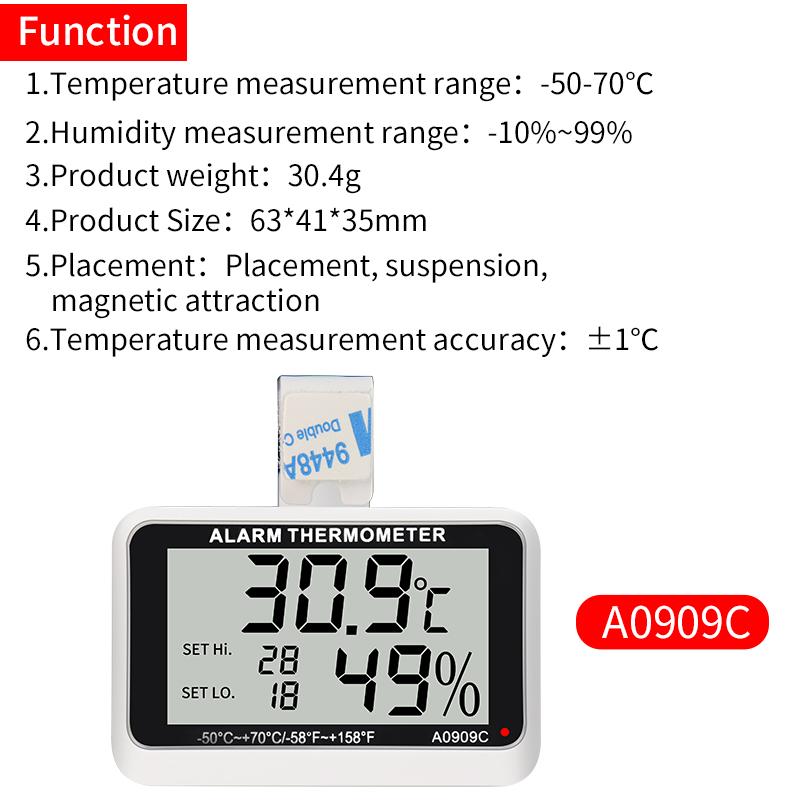Fridge Thermometer With Hook Anti-Humidity Refrigerator Freezer Electric Digital Thermometer Temperature Monitor LCD Display
