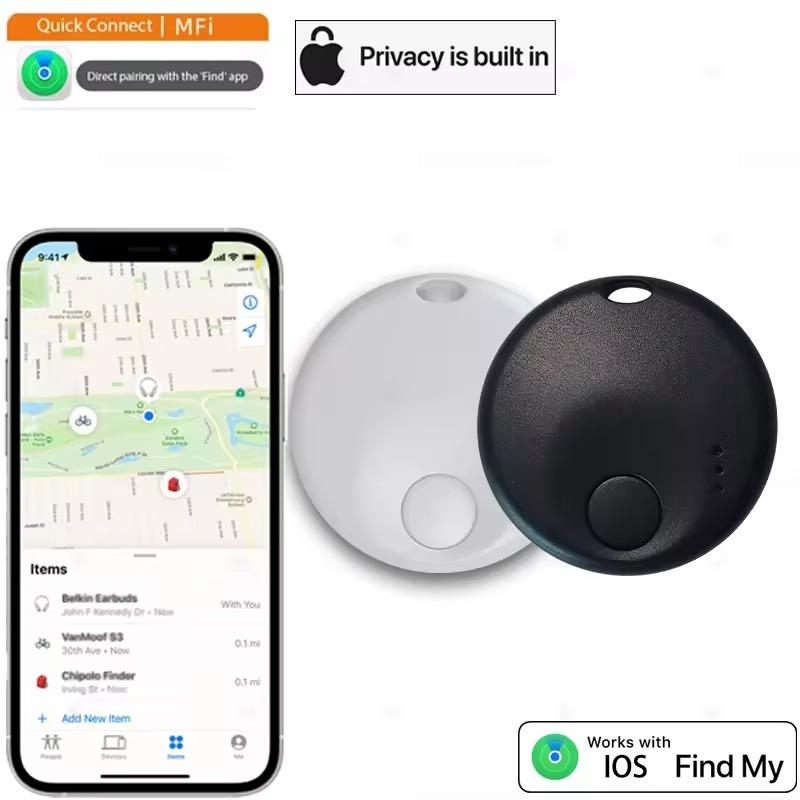 New Mini Smart Tag Bluetooth Luggage Tracker Works with Apple Find My (iOS Only) Item Locator for Key Luggage Backpack