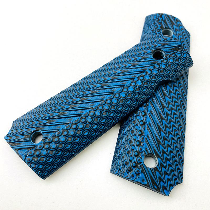 2 Colors Peacock Pattern G10 Material Grip Handle Patches for 1911 Models Full Size Scales DIY Making Accessories Replacement