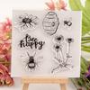 Happy Bee Flower Silicone Clear Seal Stamp DIY Scrapbooking Embossing Photo Album Decorative Paper Card Craft Art Handmade Gift