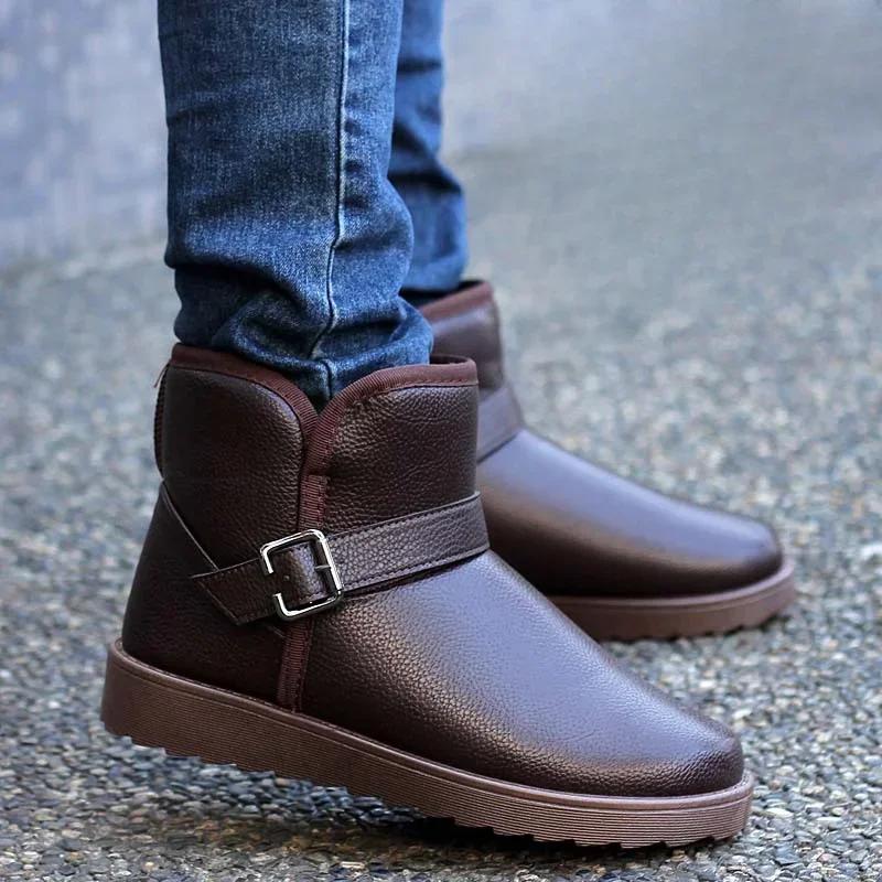 Мужские зимние ботинки с мехом, теплые мужские ботинки, дешевые, нескользящие, распродажа, повседневные, размер 44, Y2k, мода, высокое качество, акция, новинка 45