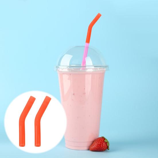 2 шт. силиконовые насадки для соломинок, чехлы для металлических соломинок, многоразовые защитные насадки для пищевых соломинок, гибкие, не содержащие бисфенола А, термостойкие сменные насадки для локтей