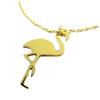 [P7917] - Gold 'Flamingo' Steel Designer Necklace - 25x12 Mm