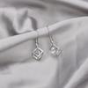 Korean Zircon Square Earrings: Fashionable, Fresh, Three-Dimensional Diamond-Inlaid Short Drop Studs