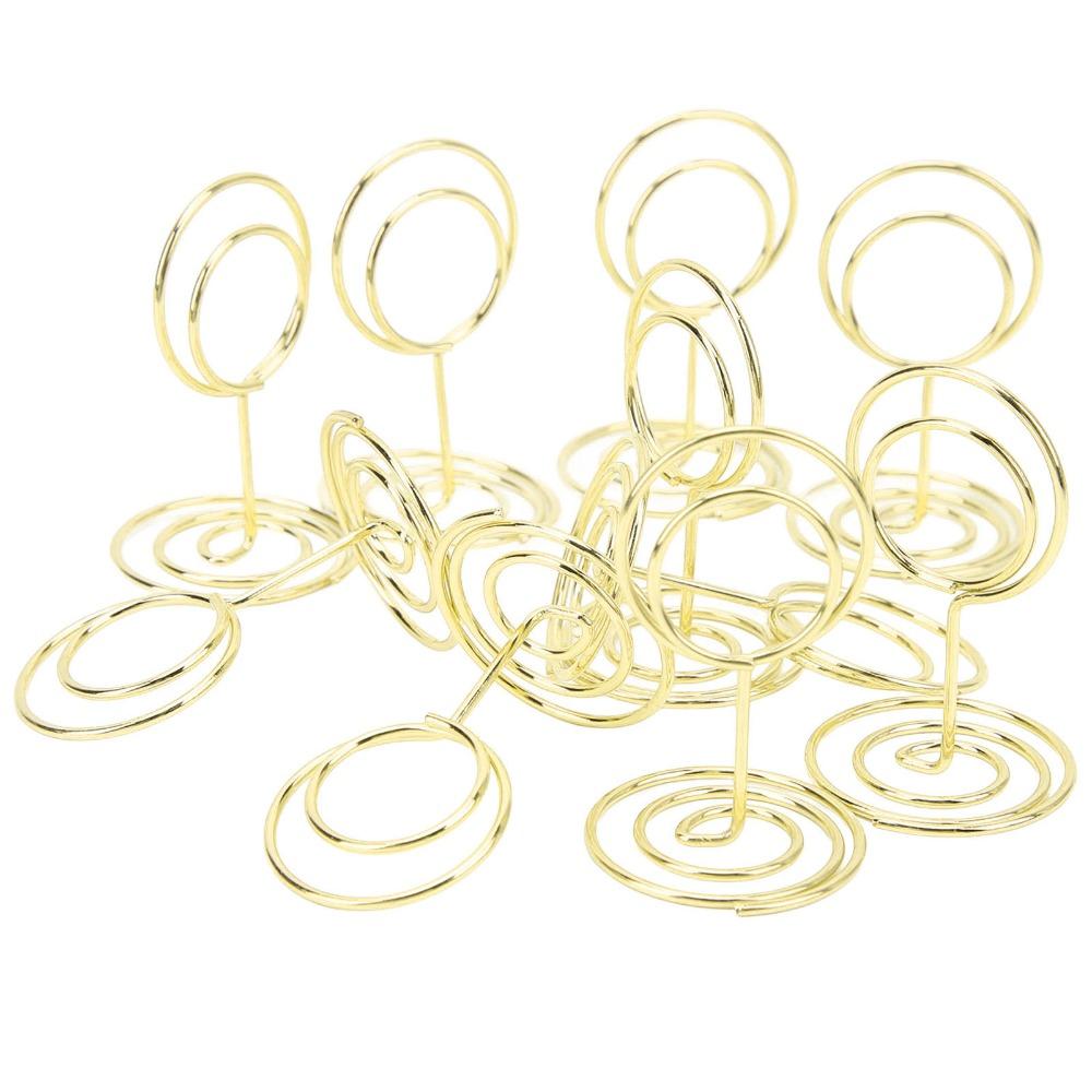 20Pc Gold/Rose Gold Picture Holder Stable Table Number Holder Cute Design Place Card Holder  Office
